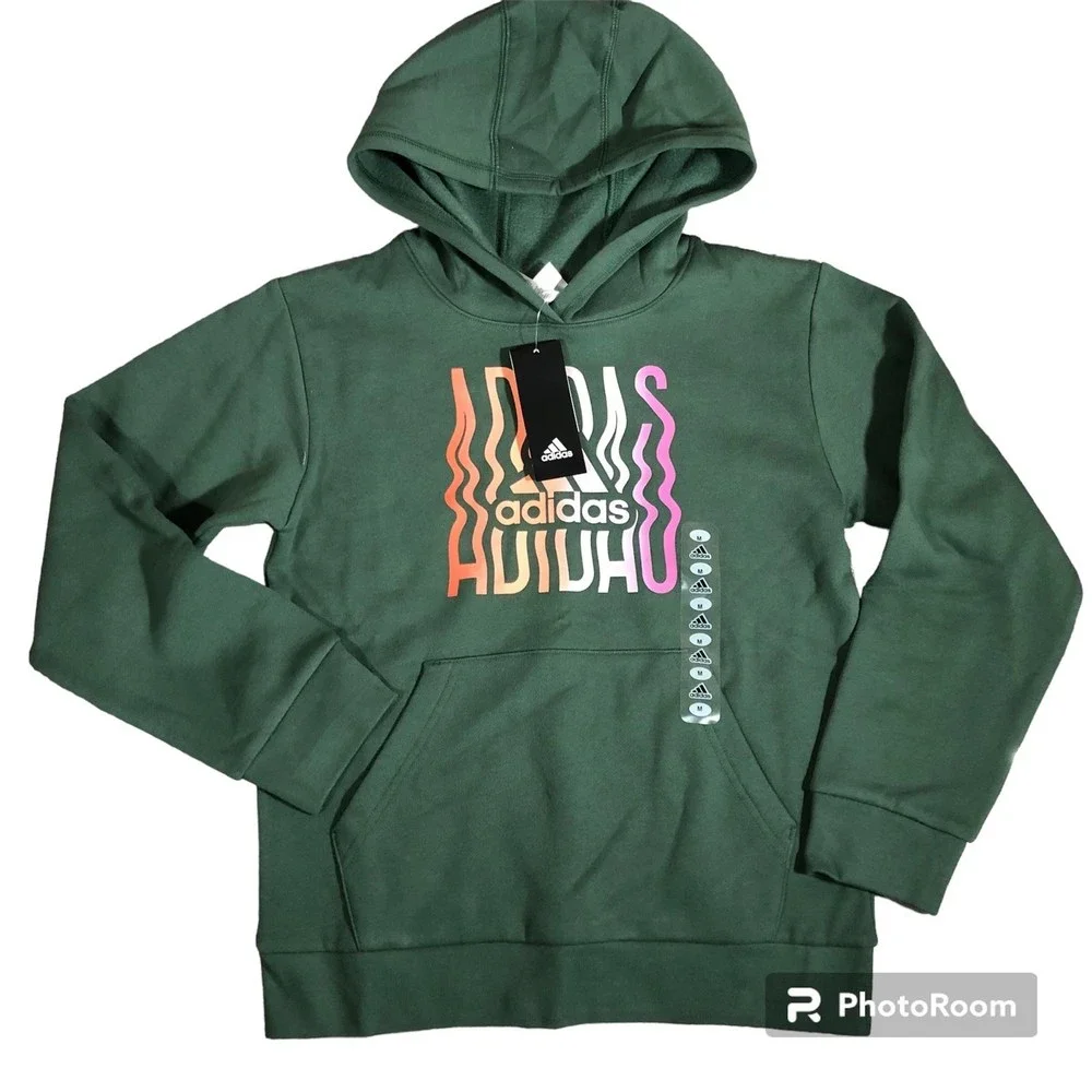 NWT Adidas boys Game On Graphic Hoodie pullover Sweatshirt size Medium 10/12 - Picture 4 of 7